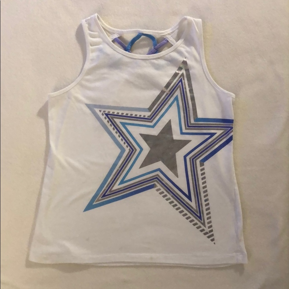 White Tank Top with Star Design